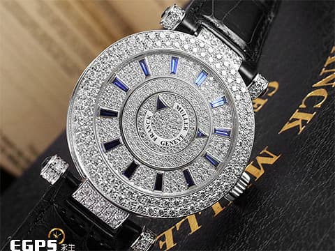 FRANCK MULLER  FM  法蘭穆勒 Double Mystery 神秘 DM42D2RCD 18K白金材質&nbsp;原鑲滿天星鑽石面盤、雙排鑽圈、鑽耳、鑽扣&nbsp;新錶訂價：2,630,000元&nbsp;自動上鍊 42mm