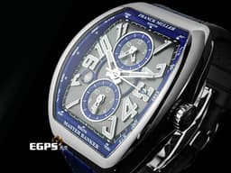 Franck Muller 法蘭穆勒 FM Master Banker V45 MB SC DT NOTZ <font color="#0582f5">銀色拉絲不鏽鋼面盤 GMT 三地時區</font>&nbsp;<font color="#ff0000">2025年保單 限量50支</font>&nbsp;自動上鏈 44x54 mm