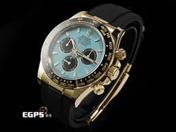 ROLEX 勞力士 Daytona 迪通拿 126518LN 計時碼表 18K黃金材質 陶瓷錶圈<font color="#05f0f0">&nbsp;Tiffany 蒂芬妮 綠松石色面盤</font><font color="#FF0000">&nbsp;</font><font color="#fafa01">2026年保卡</font><font color="#FF0000"> </font> 賽車錶 自動上鍊 40mm