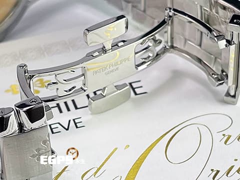 Patek Philippe 百達翡麗 PP錶 Complications 複雜功能時計 5905/1A-001 橄欖綠色日輝紋面盤 飛返計時 年曆錶 2025年保單 按動式摺疊扣 新錶訂價：2,103,000元&nbsp;自動上鍊 42mm