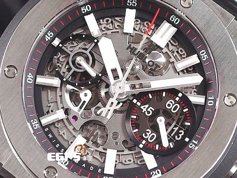 HUBLOT 宇舶 Big Bang Unico Integrated Titanium 大爆炸 計時碼錶 451.NX.1170.NX 鈦金屬 鏤空面盤&nbsp;2023年電子保卡 自動上鍊 42mm