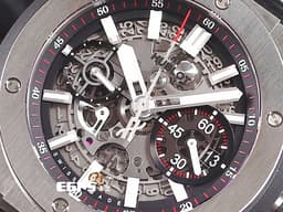 HUBLOT 宇舶 Big Bang Unico Integrated Titanium 大爆炸 計時碼錶 451.NX.1170.NX <font color="#05f0f0">鈦金屬 鏤空面盤</font>&nbsp;<font color="#ff0000">2023年電子保卡</font> 自動上鍊 42mm
