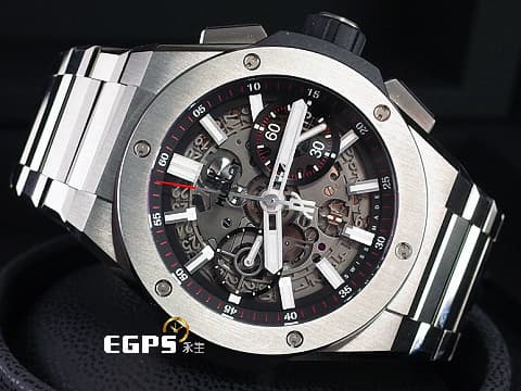 HUBLOT 宇舶 Big Bang Unico Integrated Titanium 大爆炸 計時碼錶 451.NX.1170.NX 鈦金屬 鏤空面盤&nbsp;2023年電子保卡 自動上鍊 42mm