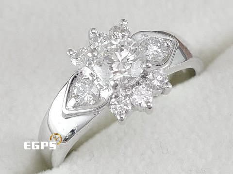 天然鑽石 K金鑽戒 白K金 天然真鑽 女戒 主石0.51CT 造型鑽戒 鑽石戒指
