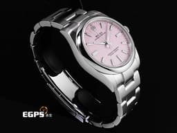 ROLEX 勞力士 Oyster Perpetual 34 蠔式恆動型 124200 <font color="#f8d3ea">糖果粉色噴漆面盤</font>&nbsp;OP34 不鏽鋼 <font color="#FF0000">最新款糖果粉色面盤 2025年保卡</font> 自動上鍊 34mm