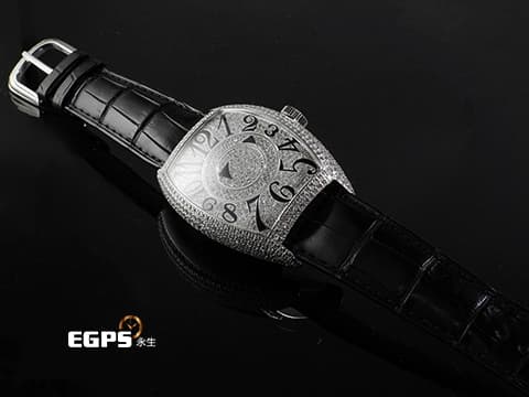 Franck Muller FM 法蘭穆勒 FM DOUBLE MYSTERY 雙重神秘 8880 DM D CD 酒桶型 18K白金材質 原廠鑲嵌鑽石錶殼、滿天星面盤&nbsp;黑色立體經典阿拉伯數字時標 自動上鏈 44x54mm