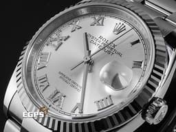 ROLEX 勞力士 Datejust 36 蠔式日誌型 126234 不鏽鋼材質 <font color="#05f0f0">原廠鑲嵌鑽石VI IX時標 銀灰色太陽紋放射面盤</font>&nbsp;<font color="#FF0000">2024年保單 蠔式（Oyster）三節板帶</font> 自動上鍊 36mm