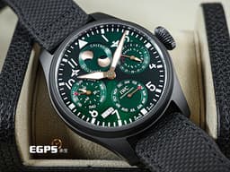 IWC 萬國錶 Pilot's TOP GUN Perpetual Calendar 大飛行員 海軍空戰部隊 IW503005&nbsp;<font color="#058703">賽車綠特別版</font><font color="#ff0000">&nbsp;</font>萬年曆 月相盈虧 七日鍊<font color="#ff0000">&nbsp;</font>黑陶瓷 大飛<font color="#ff0000">&nbsp;2021年台灣公司貨 限量250只&nbsp;</font>自動上鍊 46.2mm