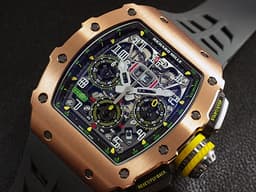 RICHARD MILLE 理查德•米勒  RM011 03   RM 011-03RG  <font color="#ffa200">飛返計時  雙發條盒 18K玫瑰金</font>  <font color="#0582f5">3D立體鏤空面盤  可變式幾何結構自動盤  五級鈦合金PVD塗層機芯   特殊金花鍵螺絲   賽車元素設計  頂級製錶工藝   !   錶界王者頂峰</font><font color="#FF0000">&nbsp;2018年保卡&nbsp;</font> 酒桶型 計時碼表  自動上鏈 49.94 x 44.50 x 16.15 mm