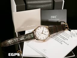 IWC 萬國錶 Portugieser Hand-Wound 8 Days 葡萄牙系列 IW510204 八日鍊 <font color="#eda745">玫瑰金材質</font> 小秒針 錶背動能顯示 手上鍊&nbsp;43mm