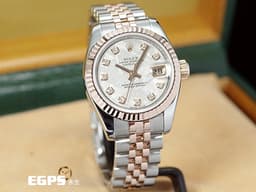 ROLEX 勞力士 Datejust Oyster 蠔式 179171 玫瑰金 半金 <font color="#fafa01">已回勞力士服務中心完整保養 原廠保固中</font>&nbsp;<font color="#ff0000">絕版稀有隕石面盤 包檯鑽石時標 </font>&nbsp;五珠鏈節錶帶 自動上鍊&nbsp; 26mm