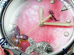 CHOPARD 蕭邦 Happy Sport Zodiac 快樂鑽 星座 雙魚座 288347-3013 <font color="#f6cee8"> 粉色面盤 原廠雙魚座造型跑鑽</font> 不鏽鋼 <font color="FF0000">2024年保單</font> 石英機芯 38mm