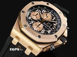 Audemars Piguet 愛彼 AP錶 Royal Oak Offshore 皇家橡樹離岸型 計時碼表 26470OR.00.A002CR.01 <font color="#ffecc2">18K玫瑰金材質 小金貓</font>&nbsp;<font color="#FF0000">2020年保單</font>&nbsp;自動上鍊 42mm