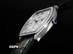 CHOPARD 蕭邦 16/2248 酒桶型 18K白金材質 <font color="#05f0f0">精鑲鑽石錶圈 羅馬數字銀白色面盤&nbsp;</font> 手動上鏈 33mm