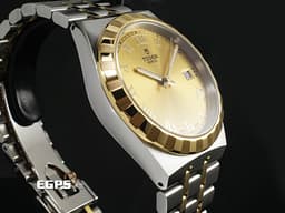 TUDOR 帝舵 ROYAL 皇家系列 28503-0003 不鏽鋼材質 <font color="#fff7c2">香檳金色面盤 羅馬數字時標</font>&nbsp;<font color="#FF0000">2026年保卡</font> 自動上鍊 38mm