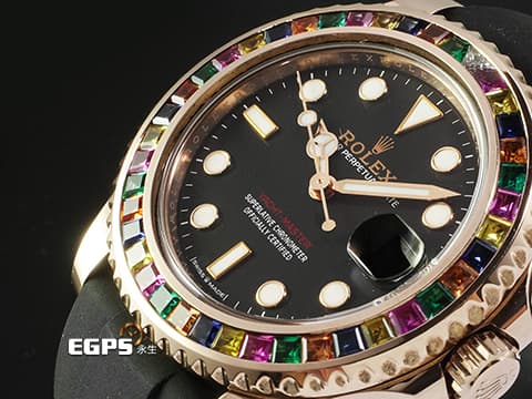 ROLEX 勞力士 Yacht-Master 遊艇名仕型 268655 永恆玫瑰金 精鑲彩色糖果寶石錶圈&nbsp;2020年新式保卡 自動上鍊 37mm