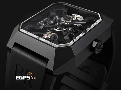 Bell &amp; Ross 柏萊士 INSTRUMENTS BR-03 Cyber Ceramic&nbsp;匿蹤戰機設計 鏤空面盤 黑色陶瓷材質&nbsp;2024年保卡 限量500支&nbsp;自動上鍊 42mm