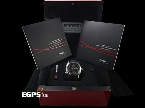 PANERAI Ferrari 沛納海 法拉利 FER0020 不鏽鋼材質&nbsp;法拉利聯名款&nbsp;八日鏈 動力儲存顯示 計時腕錶 手動上鏈 45mm