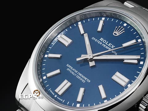 ROLEX 勞力士 Oyster Perpetual 41 蠔式恆動型 134300 2025年最新款最新色 med blue噴漆面盤 經典 OP41 不鏽鋼材質 2026年保卡&nbsp;自動上鍊 41mm