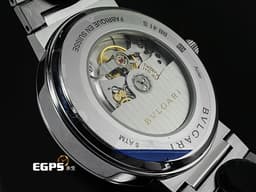 BVLGARI 寶格麗 BULGARI 103720 不鏽鋼材質 <font color="#05f0f0">藍色太陽紋放射面盤</font>&nbsp;<font color="#ff0000">2025年保卡</font> 自動上鍊 40mm