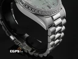 ROLEX 勞力士 Oyster Perpetual Day-Date 18346 蠔式 DD 星期日曆型 PT950 鉑金材質&nbsp;<font style="font-size: 10pt;" color="#05f0f0">原廠鑲嵌鑽石錶圈、時標 冰藍色經典電腦浮雕紀念面盤</font><span style="font-size: 10pt;"><font color="#fafa01">『極為少見的鉑金羚羊頭圖騰』</font><font color="#fa00fa">＊絕版增值中</font> 自動上鏈 36mm</span>