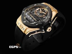 HUBLOT 宇舶 BIG BANG系列 MP-11 911.0Q.0118.RX <font color="#05f0f0">皇金3D碳纖維材質 鏤空面盤</font> <font color="#FF00FF">14天動力儲存 動力儲存顯示卷軸</font> <font color="#FF0000">2026年電子保卡 全球限量100只 新錶訂價：2,988,000元</font>&nbsp;自動上鍊 45mm
