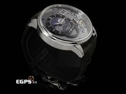 GLASHUTTE ORIGINAL 格拉蘇蒂 Pano PanoMaticLunar 1-91-04-01-03-62 950鉑金材質<font color="#05f0f0"> 偏心月相 德式經典大日期窗 鍍黑色銠飾紋飾紋鏤空面盤 雙鵝頸 </font><font color="#FF0000"> 2025保單 限量200支&nbsp;</font> 自動上鍊 42mm