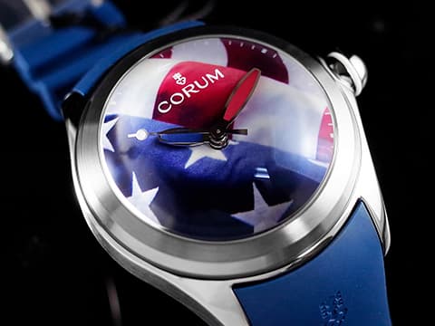 CORUM 崑崙 Bubble 47 US Flag 泡泡錶 082.310.20/0373 US01 美國國旗 不鏽鋼 大三針 L082/03263 特殊半球體拱形藍寶石水晶鏡面 限量88只 自動上鍊 47mm