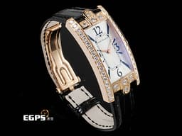 Harry Winston 海瑞溫斯頓  Avenue Aurora 330LQR 18K玫瑰金材質 <font color="#05f0f0">原廠鑲嵌鑽石錶圈 銀白色珍珠貝母面盤</font><font color="#FF0000">&nbsp;</font>石英機芯 39x19mm