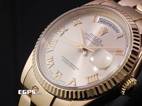 ROLEX 勞力士 Day-Date DD36 星期日誌型型 118235 18K永恆玫瑰金 玫瑰金色面盤 羅馬數字面&nbsp;台灣公司貨 自動上鍊 36mm