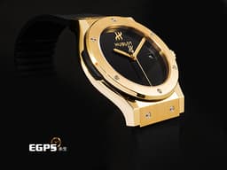 HUBLOT 宇舶 Classic Fusion 經典融合 542.VX.1230.RX.MDM <font color="#f9ec9a">18K黃金材質 簡約黑色面盤</font> 大三針 <font color="#ff0000">2026年電子保單</font> 自動上鍊 42mm