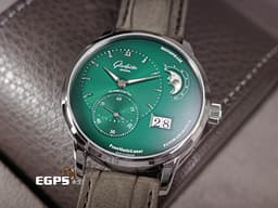 Glashütte Original 格拉蘇蒂 原創 PanoMaticLunar系列 19002133262 經典偏心<font color="#0eaa59">綠色面盤</font>&nbsp;大日期窗 月相盈虧 不鏽鋼&nbsp;<font color="#FF0000">2025年保單</font>&nbsp;德國錶 自動上鍊 40mm
