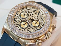 ROLEX 勞力士 DAYTONA 迪通拿 116588TBR 黃K金材質 116588 TBR <font color="#FF0000">原鑲鑽錶，抽象虎紋滿天星鑽面，鑲鑽時標，大梯鑽錶圈，<font color="#FFFF33"> 已經絕種的猛虎面 </font> 2021保單 原廠膠膜齊全 未使用珍稀品，停產款 稀有釋出！</font> 足球巨星內馬爾Neymar 同款<font color="#FFFF33"> </font>40mm