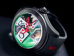 CORUM 崑崙 Bubble 泡泡錶 L082 / 03245  大泡泡神奇博彩腕錶 Poker Games 黑色PVD不鏽鋼金屬材質 <font color="#74d56a">特殊半球體拱形雙面玻璃鏡面 撲克牌桌彩繪面盤</font> <font color="#FF0000"> 全球限量88只</font> 自動上鍊 42mm