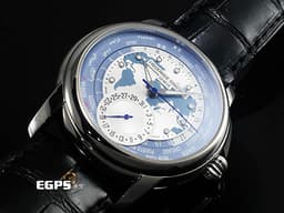Frederique Constant 康斯登 Manufacture FC-718LWBWM4H6 <font color="#70cce1">淺藍色 壓花和放射紋路世界時區面盤 九種語言世界時區 </font> <font color="#FF0000">2022年保單 康斯登世界時區10週年紀念款 限量100支</font> 自動上鍊 42mm