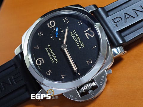 PANERAI 沛納海 Lumnior Marina 1950 PAM01359  經典三明治面盤 菸草色時標 PAM1359 藍色小秒針 三日鍊  菸草面 三明治面盤  絕版經典透明錶背款   自動上鍊 44mm