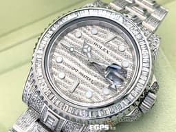ROLEX 勞力士 GMT-MASTER II 格林威治型 116710LN 兩地時間 116710 不鏽鋼材質 <font color="#FF00FF">精鑲滿天星鑽石虎紋面盤、精鑲梯鑽雙向旋轉錶圈、滿鑲錶帶及摺疊帶扣</font><font color="#ff0000">&nbsp;</font>自動上鍊 40mm
