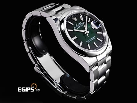 ROLEX 勞力士 Datejust 36 蠔式日誌型 DJ36 126200 不鏽鋼材質 Green Ombre&nbsp;漸層綠色 2026年保卡&nbsp;自動上鍊 36mm