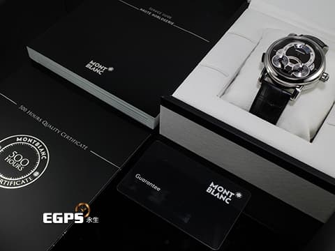 Montblanc 萬寶龍 Star Nicolas Rieussec 108790 尼可拉斯 不銹鋼材質&nbsp;銀色巴黎釘飾紋路面盤 小時顯示盤&nbsp;單把計時&nbsp;2025年保卡 自動上鏈 43mm