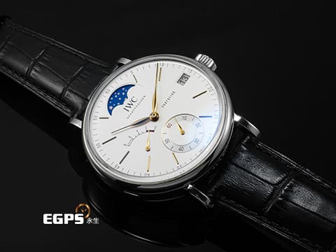 IWC 萬國 Portofino Moon Phase 柏濤菲諾 IW516401 不鏽鋼材質 八日鍊 月相顯示 動能顯示&nbsp;2017年保卡 台灣公司貨&nbsp;手上鍊 45mm