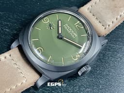 PANERAI 沛納海 RADIOMIR PAM997 啞光黑色陶瓷材質 PAM00997 <font color="#32cd32">軍綠色三明治面盤</font> 三日鍊&nbsp;&nbsp;<font color="#FF0000">2020年保單 極新品相 RADIOMIR軍綠色系列 陶瓷殼997是唯一手上鍊版本&nbsp;</font>48mm