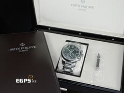 Patek Philippe 百達翡麗 PP錶 Complications 複雜功能時計 Flyback Chronograph Annual Calendar&nbsp;<font color="#6B8E23">橄欖綠色日輝紋面盤</font>&nbsp;5905/1A-001 飛返 計時碼表 年曆錶 不鏽鋼&nbsp;<font color="#FF0000">2021年台灣公司貨&nbsp;</font>自動上鍊 42mm