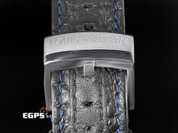 LOUIS VUITTON 路易威登 Tambour系列 Blue Chronograph Q102V0 <font color="#ff0000">法式頂級時尚與硬核機械工藝品 側面鐫刻 LOUIS VUITTON 字母 </font><font color="#0582f5">金屬藍黑色大型V字面盤&nbsp;</font>計時碼錶 自動上鍊 44mm