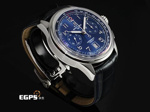 BREITLING 百年靈 Premier B01 Chronograph 42 璞雅系列 AB0145 藍色面盤 計時碼表 不鏽鋼材質&nbsp;B01自製機芯 2023年卡&nbsp;自動上鍊 42mm