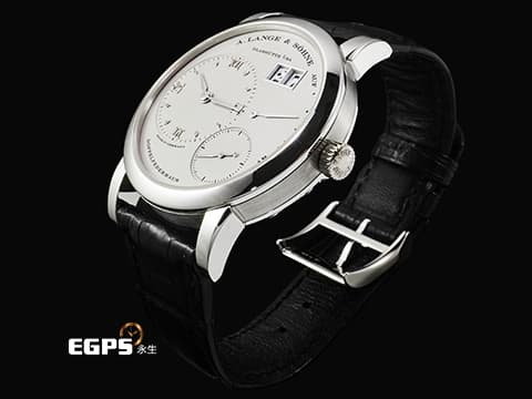 A.LANGE &amp; SOHNE 朗格 Lange 1 101.025 PT950 鉑金材質&nbsp;大日期窗 實心銀白色面盤、羅馬數字時標指針&nbsp;手上鍊 38.5mm