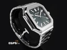 Patek Philippe 百達翡麗 PP Cubitus 5821/1A-001 不鏽鋼材質&nbsp;<font color="#c0f2bf">綠色橫條浮雕日輝紋面盤</font><font color="#2828FF">&nbsp;</font>大三針<font color="#ff0000">&nbsp;方形圓角錶殼 橄欖綠 2026年保單 </font> 自動上鍊 45mm