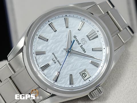 GRAND SEIKO 特級精工 精工 Evolution 9 系列 SLGB003G 銀藍色紋理面盤 宛如白雪覆蓋樹林 展現冰霜森林之美&nbsp;白鈦材質 Spring Drive&nbsp;U.F.A.機芯 年誤差±20秒&nbsp;三日鍊 動能顯示 大三針 最新可微調摺疊錶扣&nbsp;大谷翔平代言款&nbsp;2026年保單&nbsp;自動上鍊 37mm