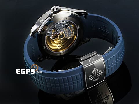 Patek Philippe 百達翡麗 PP錶 Aquanaut 5164G-001 旅行家 海底探險家 兩地時間 畫夜顯示 手雷&nbsp;瑩潤灰藍色錶盤&nbsp;2024年保單&nbsp;自動上鏈 40mm