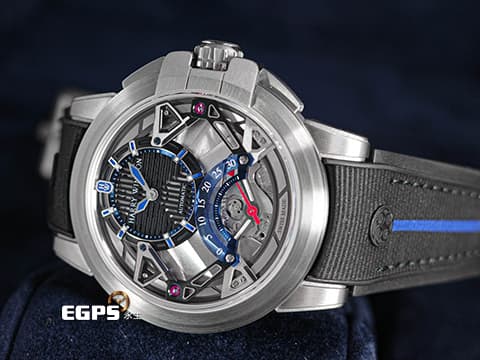 Harry Winston 海瑞溫斯頓 HW錶 Project Z14系列 OCEARS42ZZ001 偏心鏤空面盤&nbsp;30秒逆跳秒針&nbsp; Zalium 鋯合金材質&nbsp;限量300只&nbsp;2020年台灣公司貨 自動上鍊 42.2mm