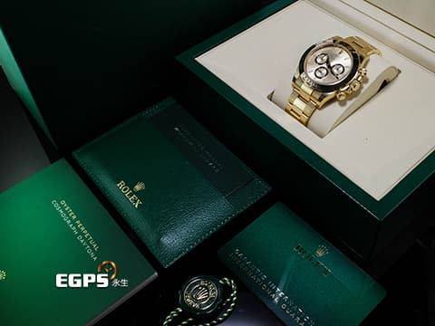 ROLEX 勞力士 Cosmograph Daytona 宇宙計時型 迪通拿 126508 金色熊貓 金色及亮黑色錶盤  計時碼表  2025年新式綠卡 原廠全部膠膜&nbsp; 18K黃金材質 賽車錶 自動上鍊 40mm